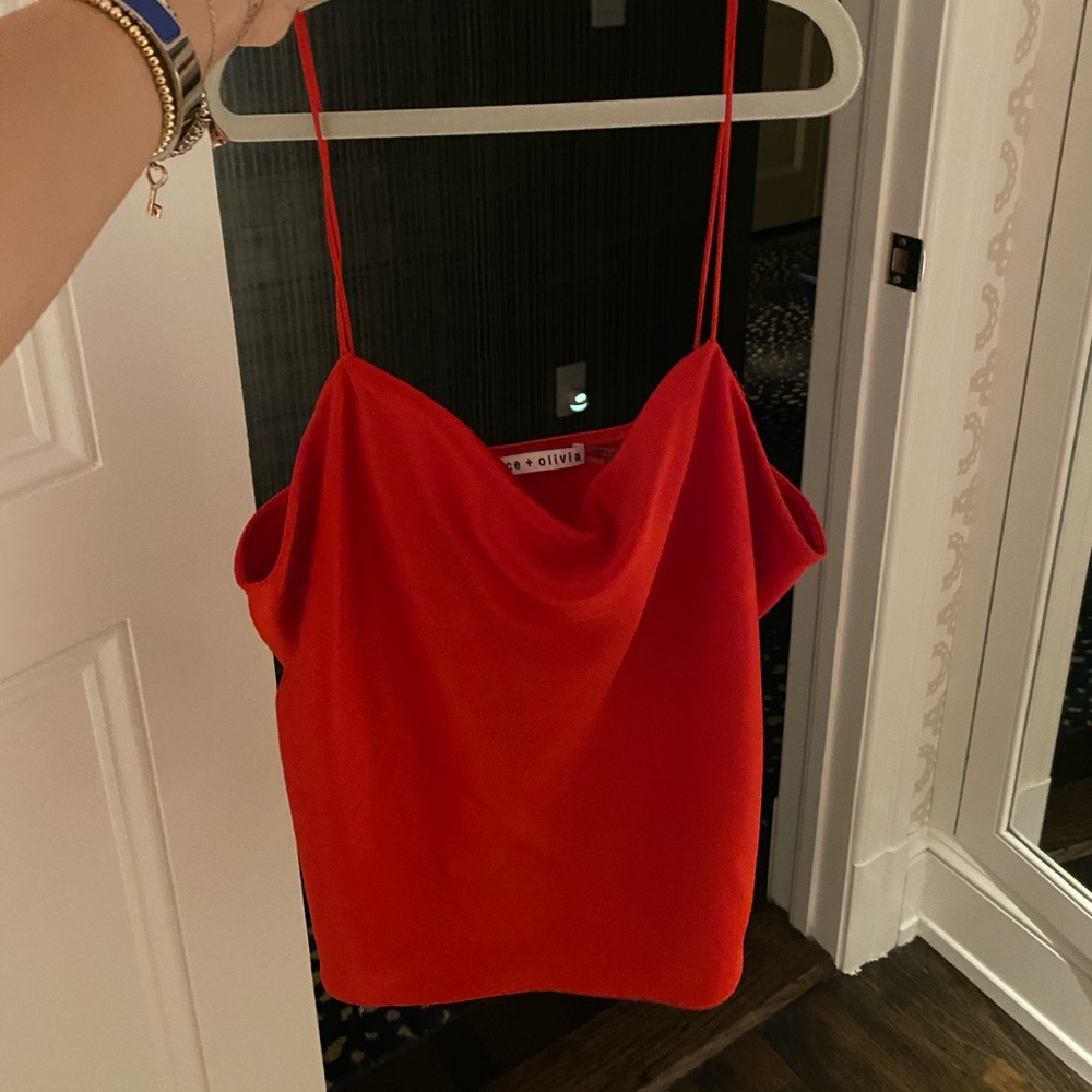 Harmon Drapey Slip Tank in Cherry
Alice + Olivia